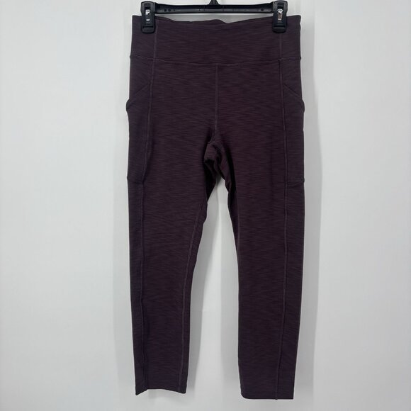 Lululemon Invigorate High Rise Crop Tight 23”Heathered Black Current Womens 8 - Picture 1 of 11